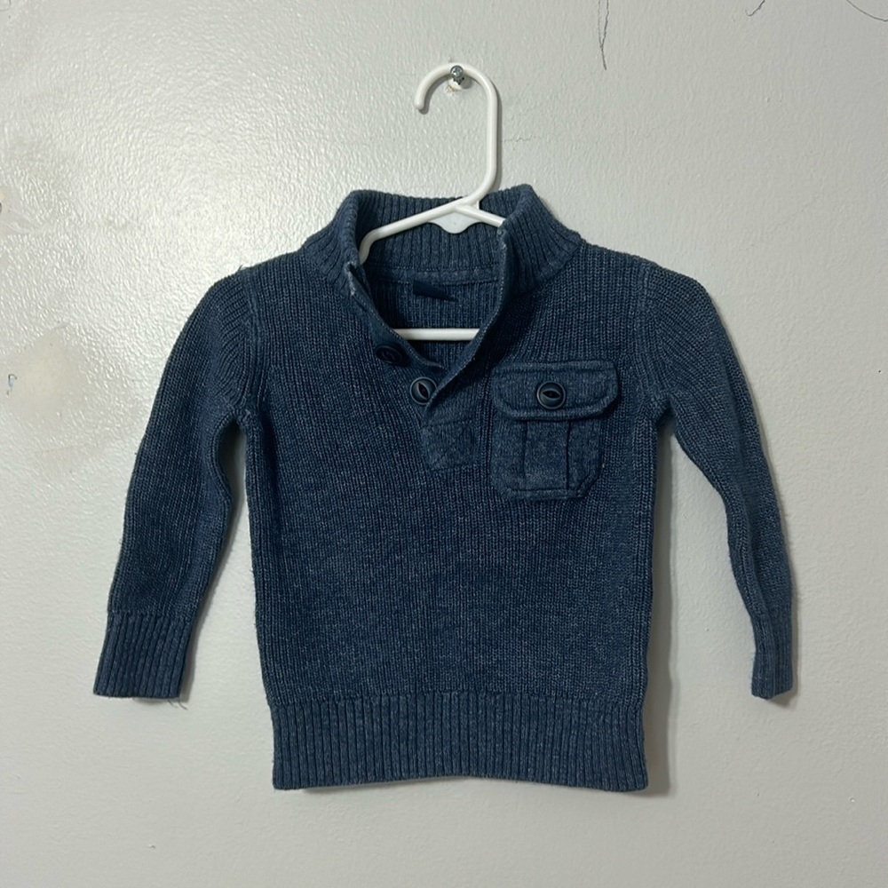 Baby Gap Toddler Blue Mock Neck Sweaters 12-18 months